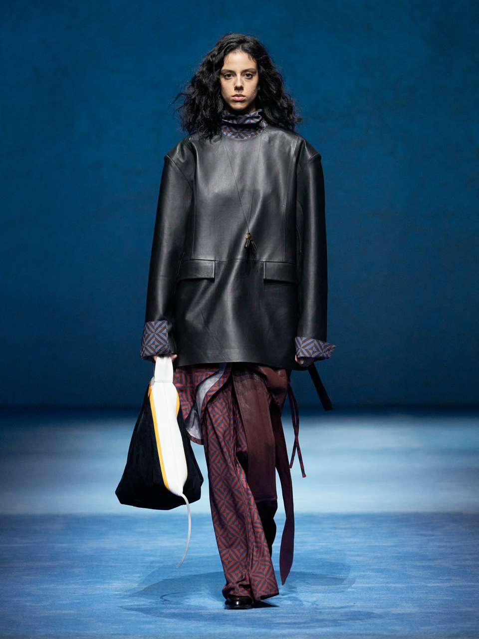 Spanish Lambskin Classic Wide-Shoulder Pullover Oversized Leather
