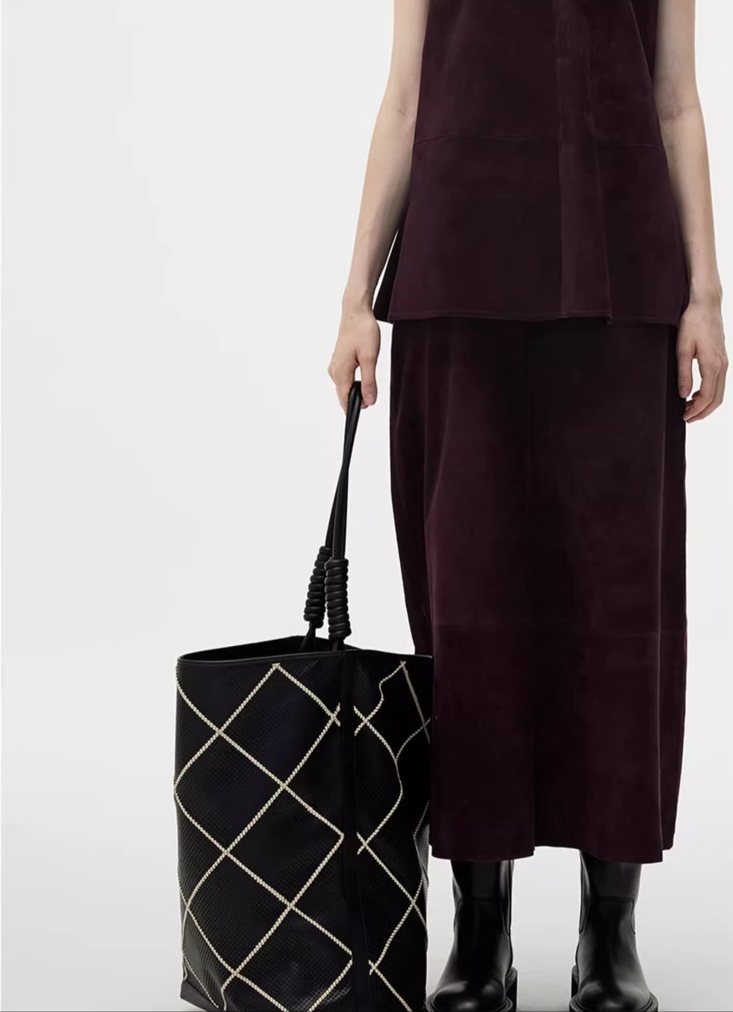 Limited Edition Black & White Woven Bucket Bag