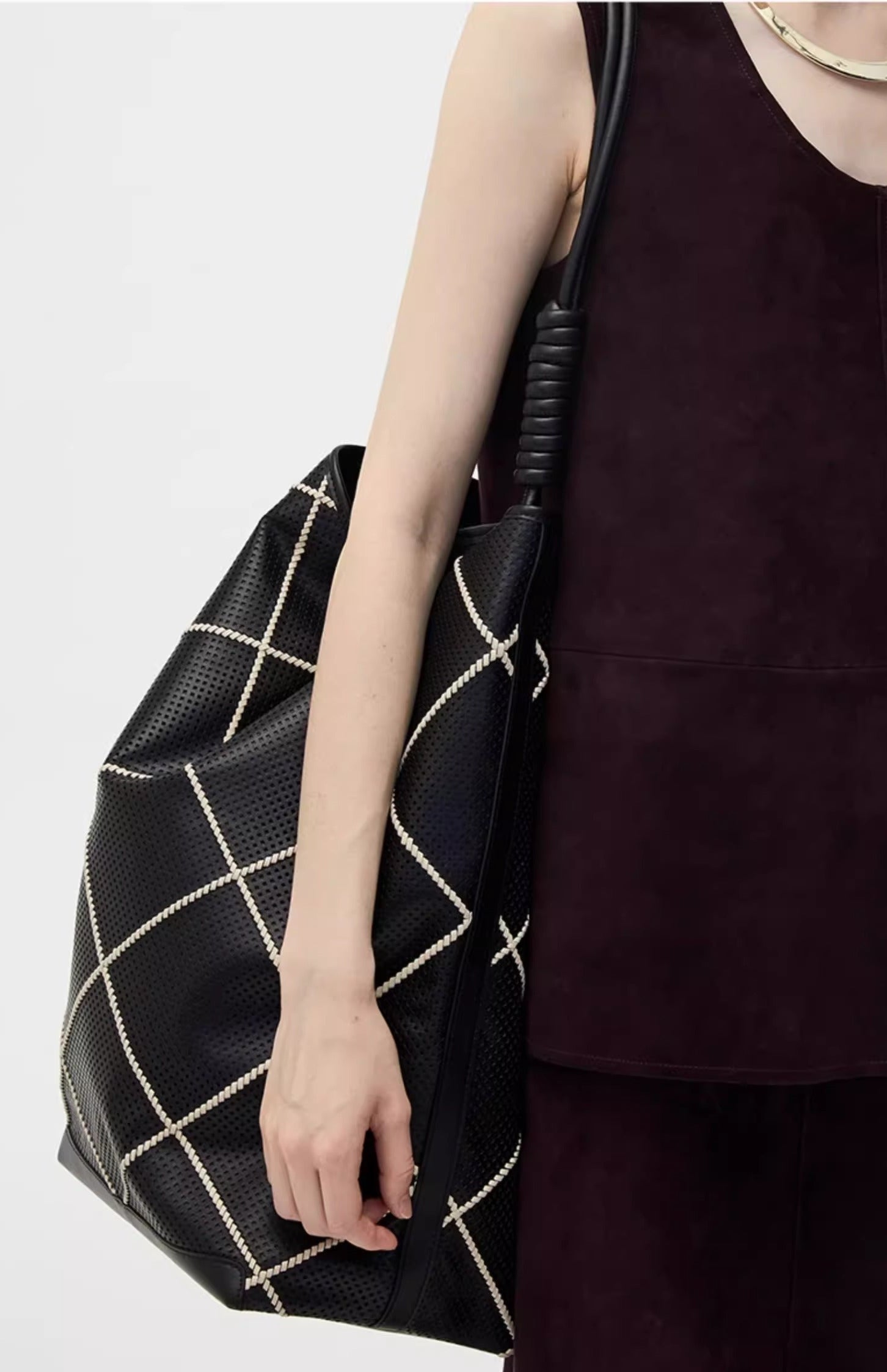 Limited Edition Black & White Woven Bucket Bag