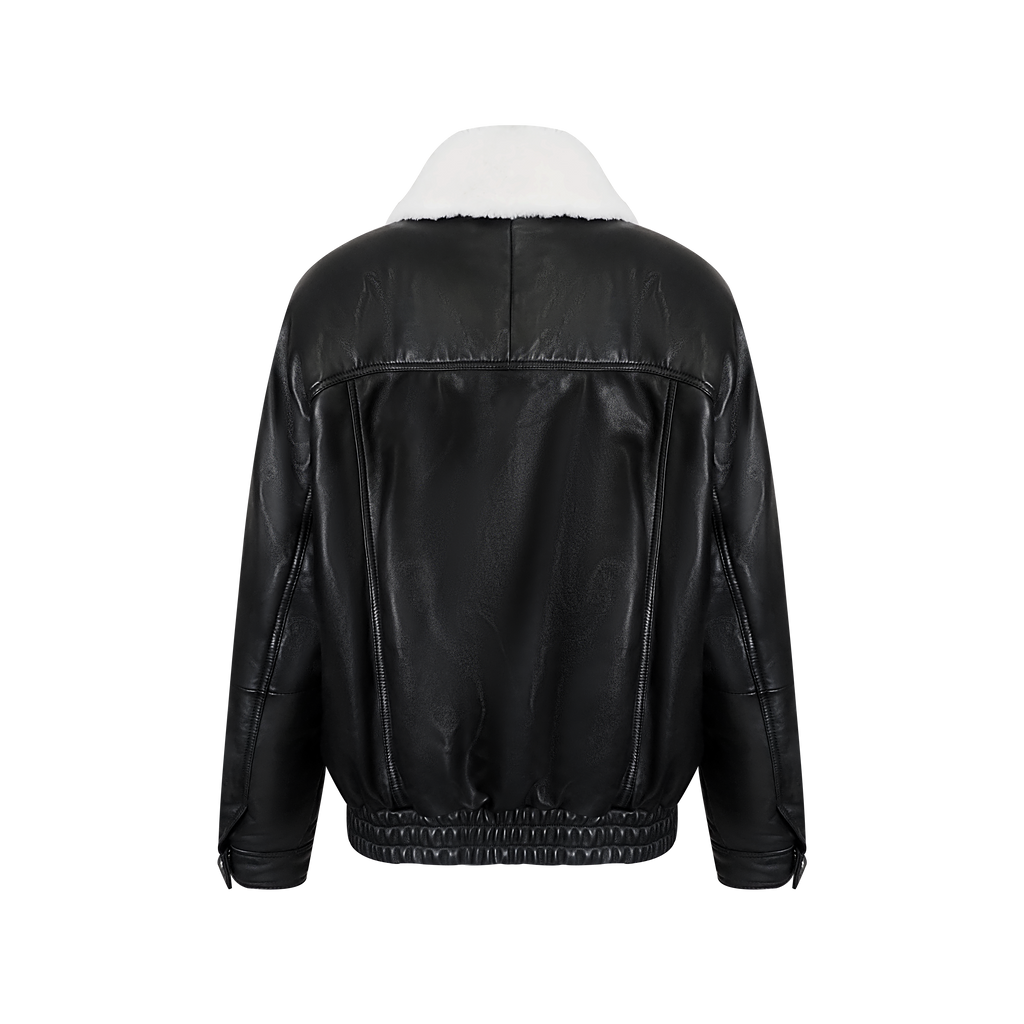 小羊皮白鹅绒可拆卸皮毛一体毛领子皮衣大衣羽绒服