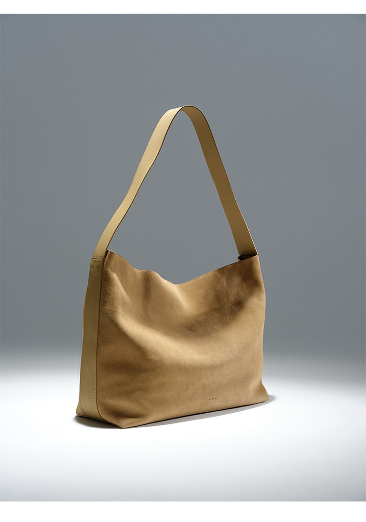 Suede Tote Bag with Detachable Inner Pouch