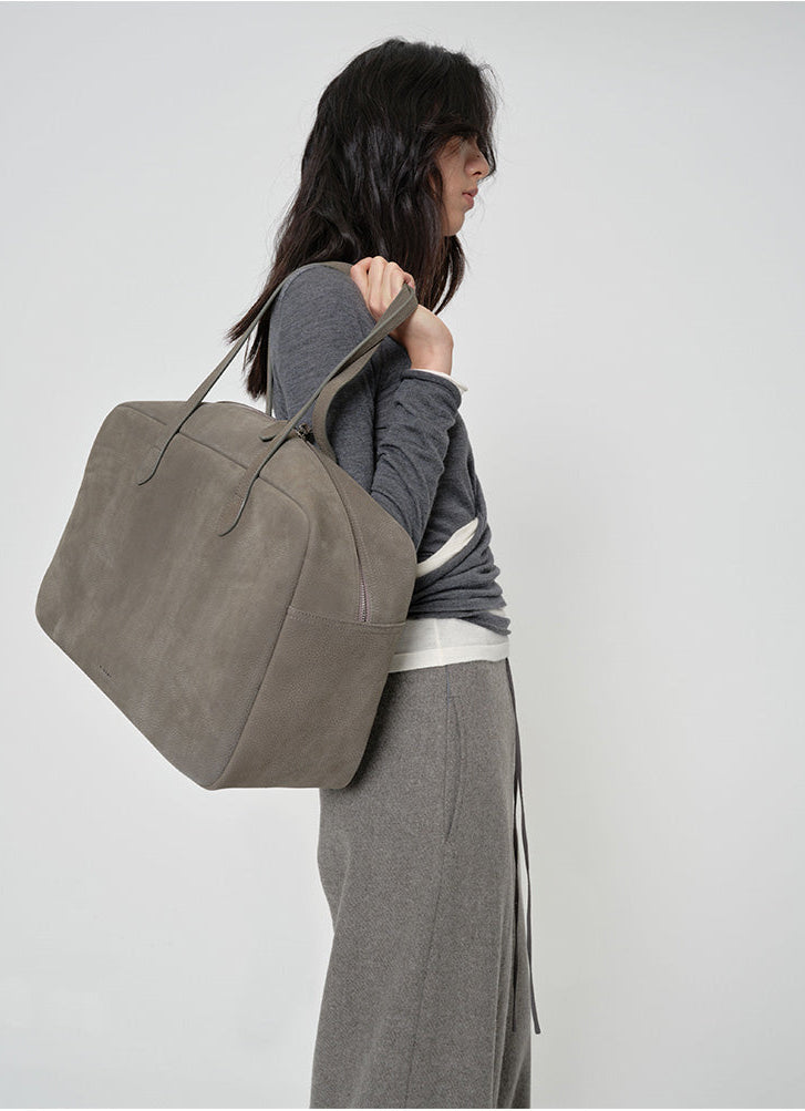 Matte Leather Multi-Function Boston Bag