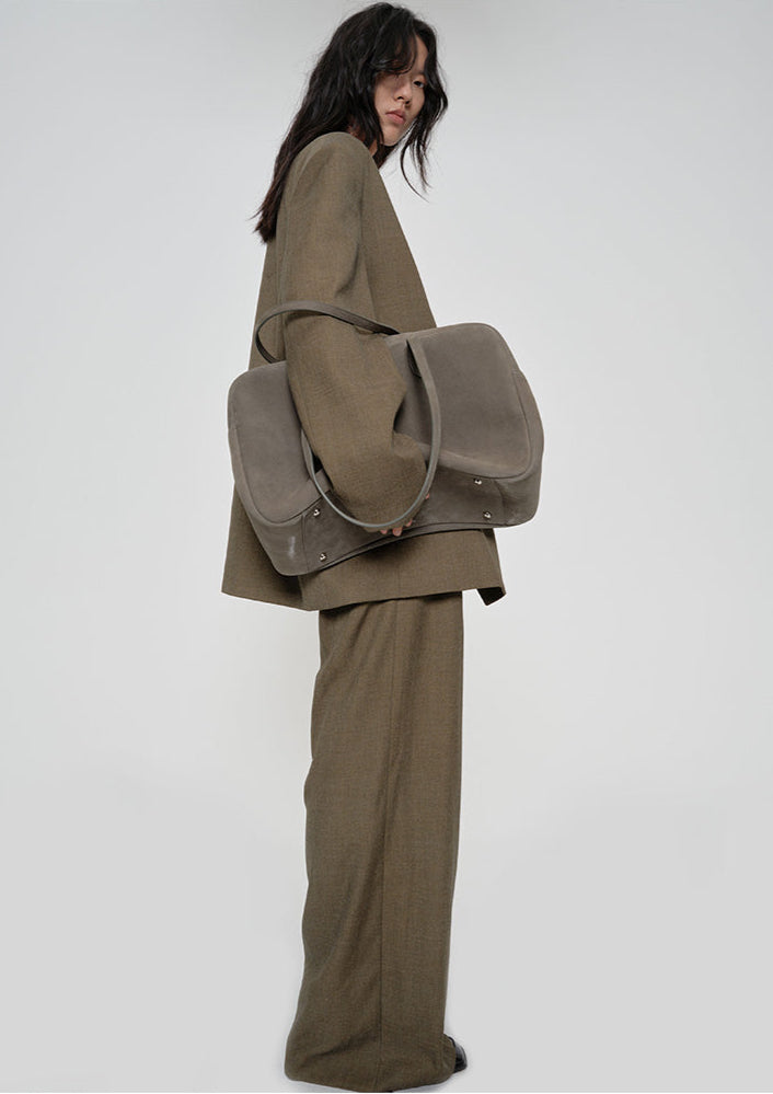 Matte Leather Multi-Function Boston Bag