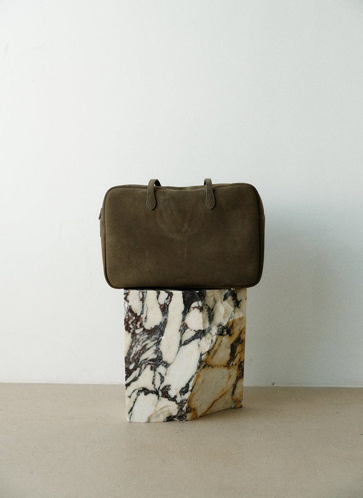 Matte Leather Multi-Function Boston Bag