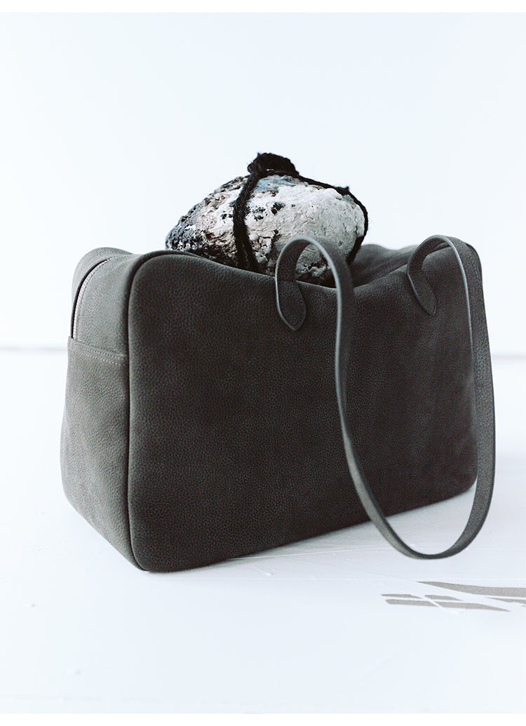 Matte Leather Multi-Function Boston Bag