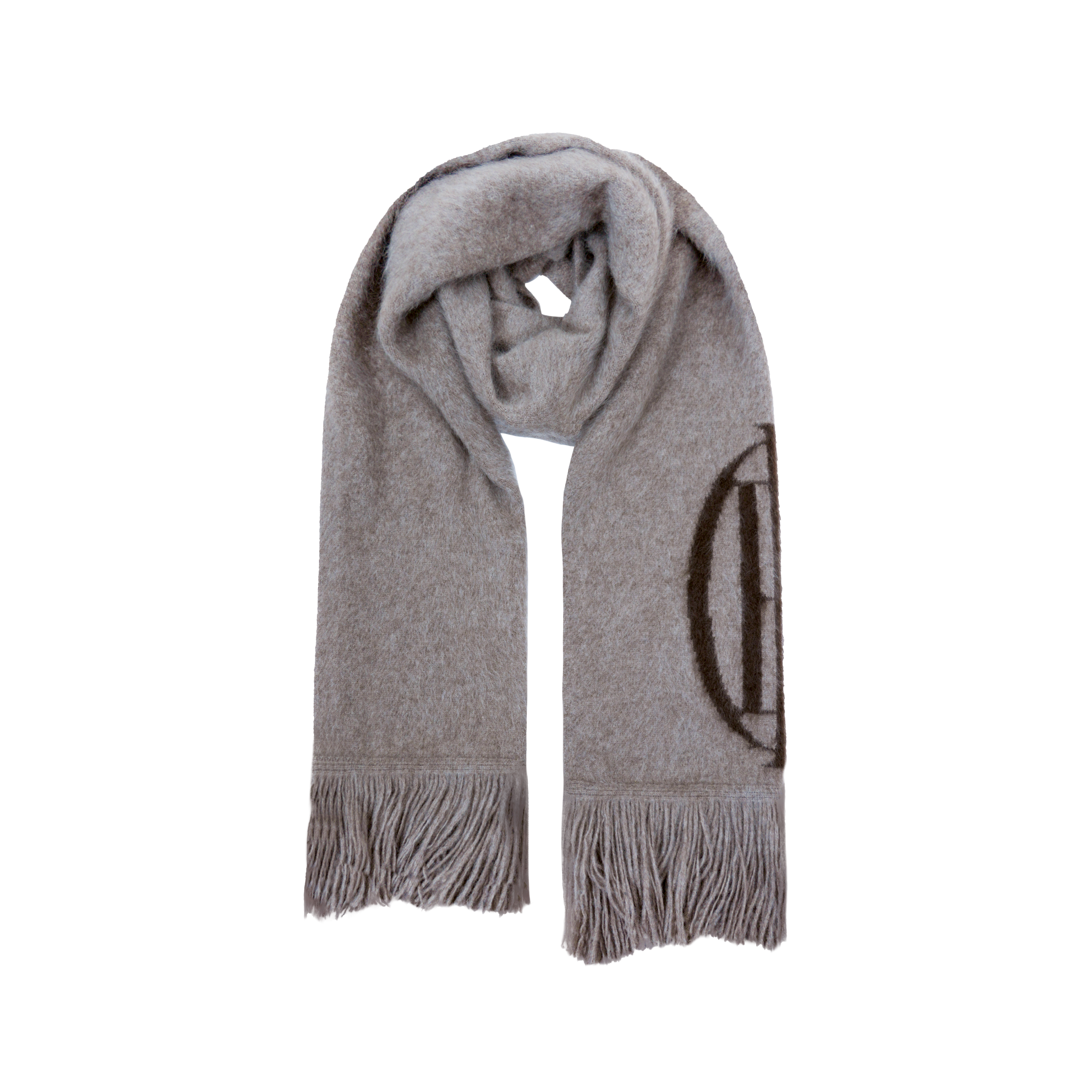 Runway Edition Tibetan Plateau Traceable Yak Down Series Logo Tassel Thickened Scarf