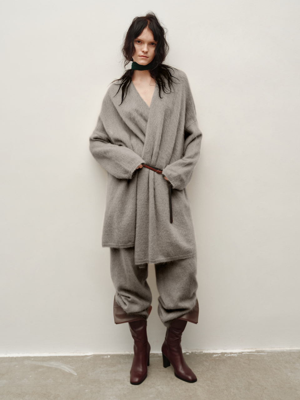 Tibetan Plateau Traceable Yak Down Series Oversized Robe Coat with Long Pants Set