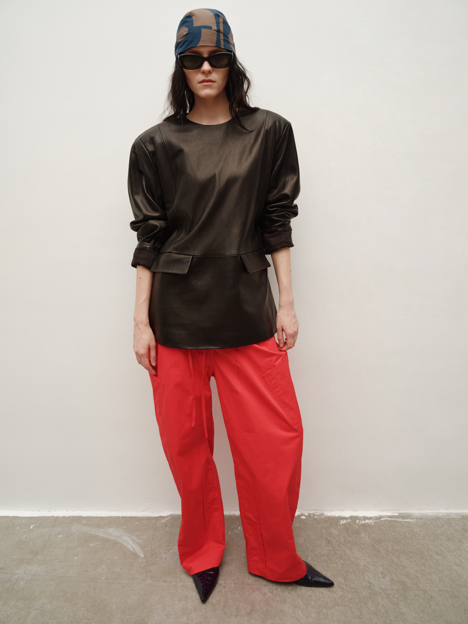 Spanish Lambskin Classic Wide-Shoulder Pullover Oversized Leather Jacket