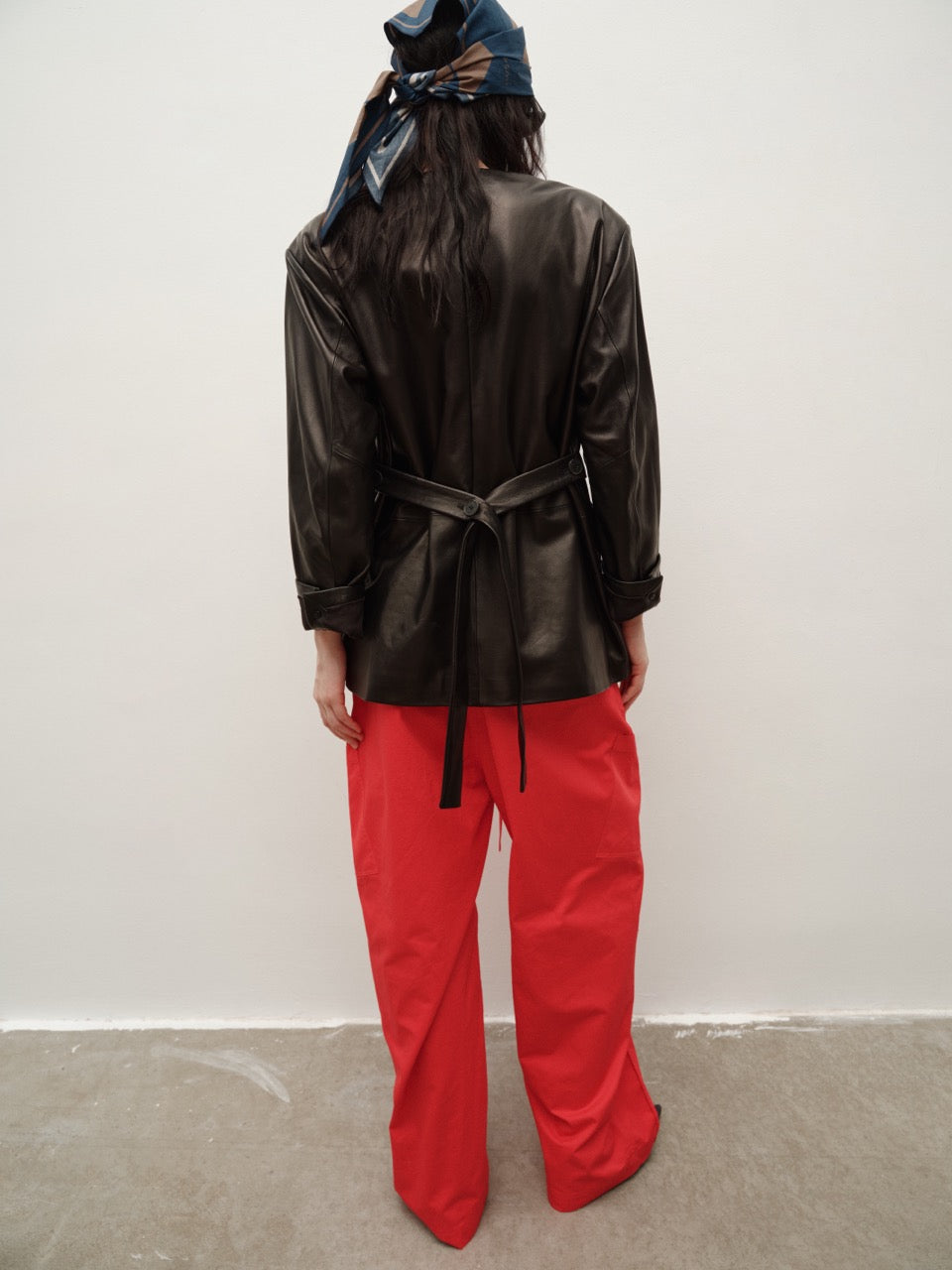 Spanish Lambskin Classic Wide-Shoulder Pullover Oversized Leather