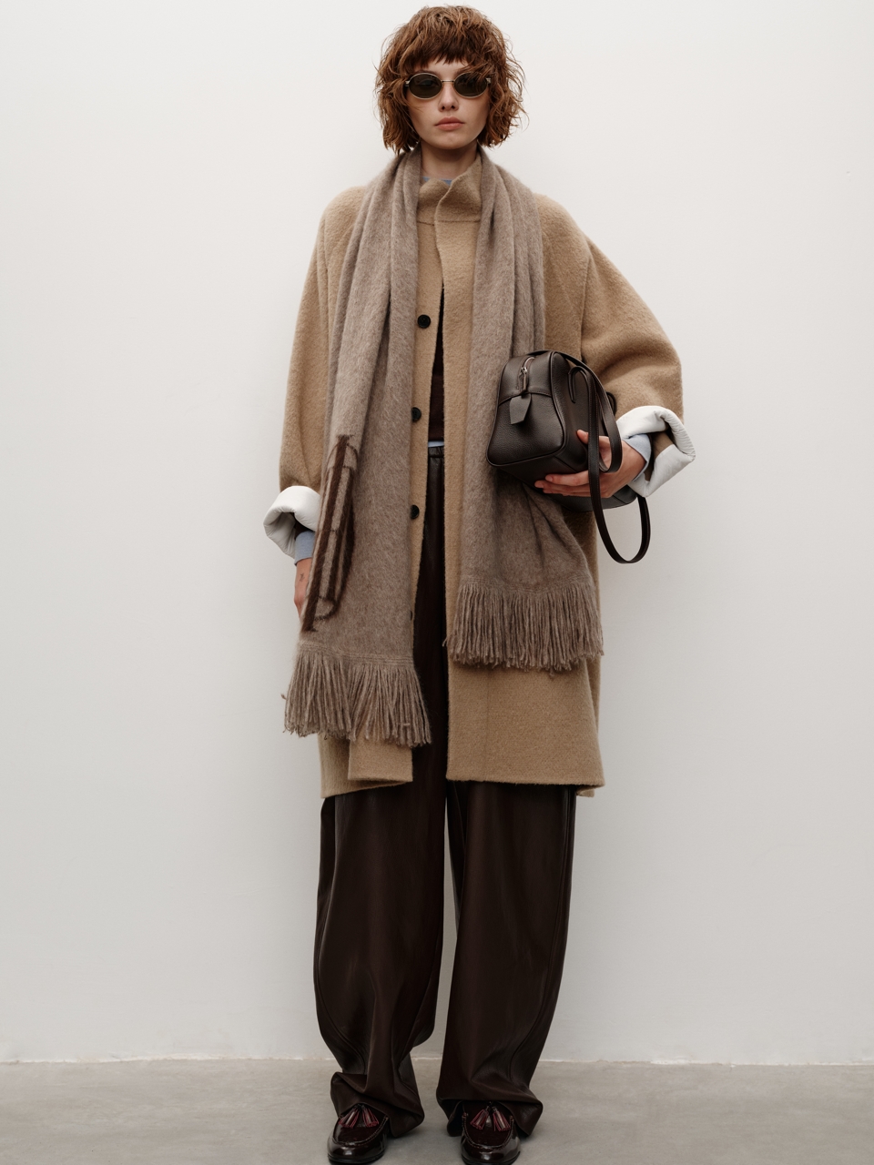 Runway Edition Tibetan Plateau Traceable Yak Down Series Logo Tassel Thickened Scarf