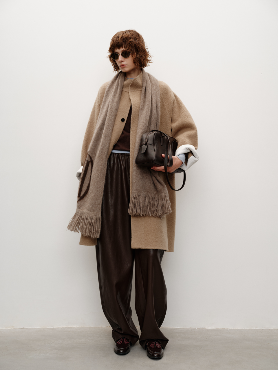 Runway Edition Tibetan Plateau Traceable Yak Down Series Logo Tassel Thickened Scarf