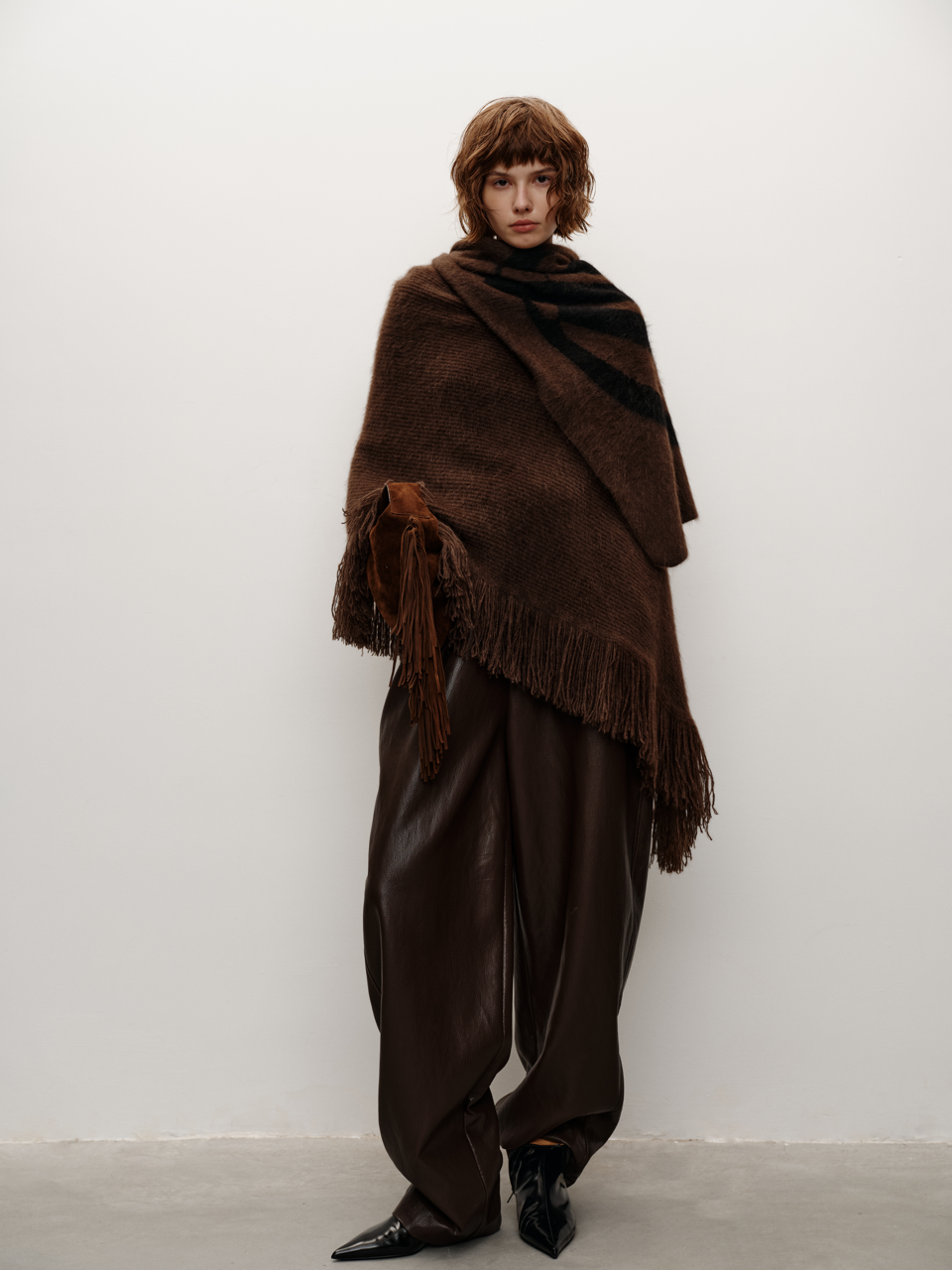 Runway Collection Tibetan Plateau Traceable Yak Down Series Long Fringe Cape Knitted Sweater