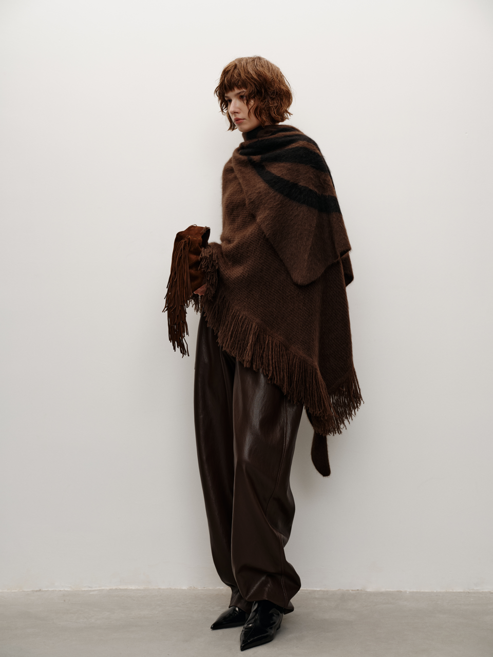 Runway Collection Tibetan Plateau Traceable Yak Down Series Long Fringe Cape Knitted Sweater