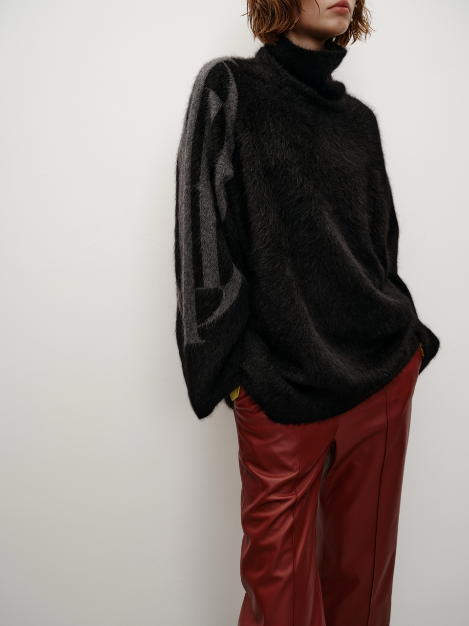 Runway Collection Tibetan Plateau Traceable Yak Down Series Asymmetrical Layered High-Neck Oversized Sweater