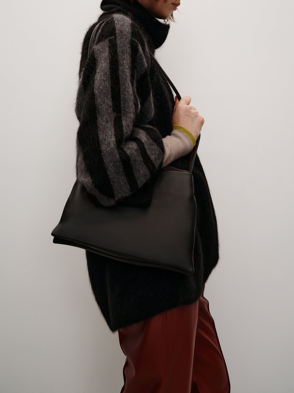 Classic Lambskin Double-Layer Minimalist Square Tote Bag, Large Capacity Versatile Crossbody & Shoulder Bag