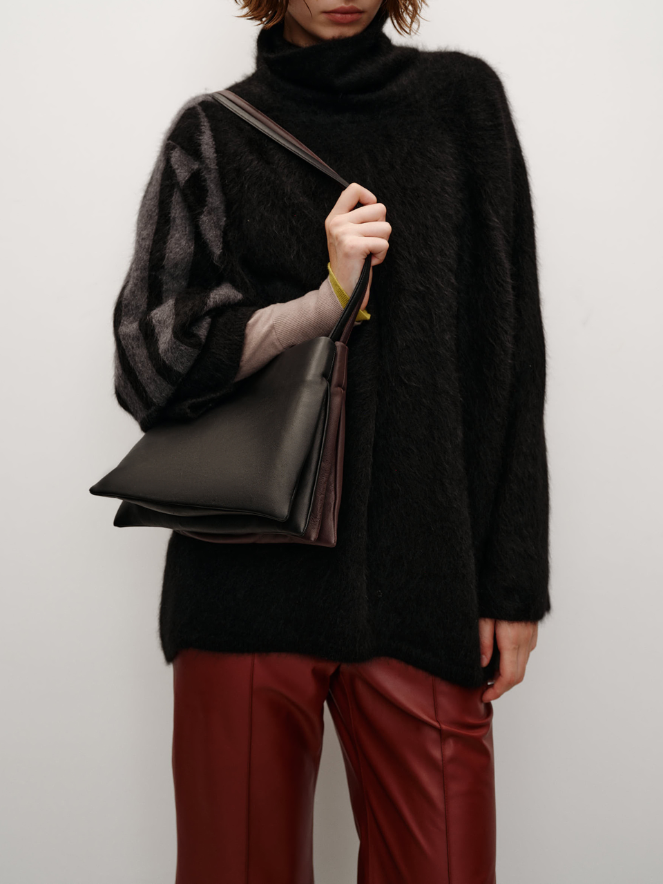 Classic Lambskin Double-Layer Minimalist Square Tote Bag, Large Capacity Versatile Crossbody & Shoulder Bag