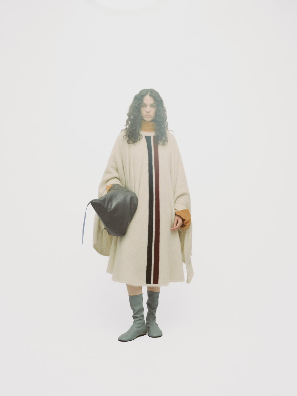 Elastic Sheepskin Round-Toe Mid-Calf Boots, Niche Stackable Flat Fashion Boots, Sock Boots