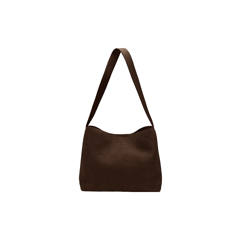 Suede Tote Bag with Detachable Inner Pouch