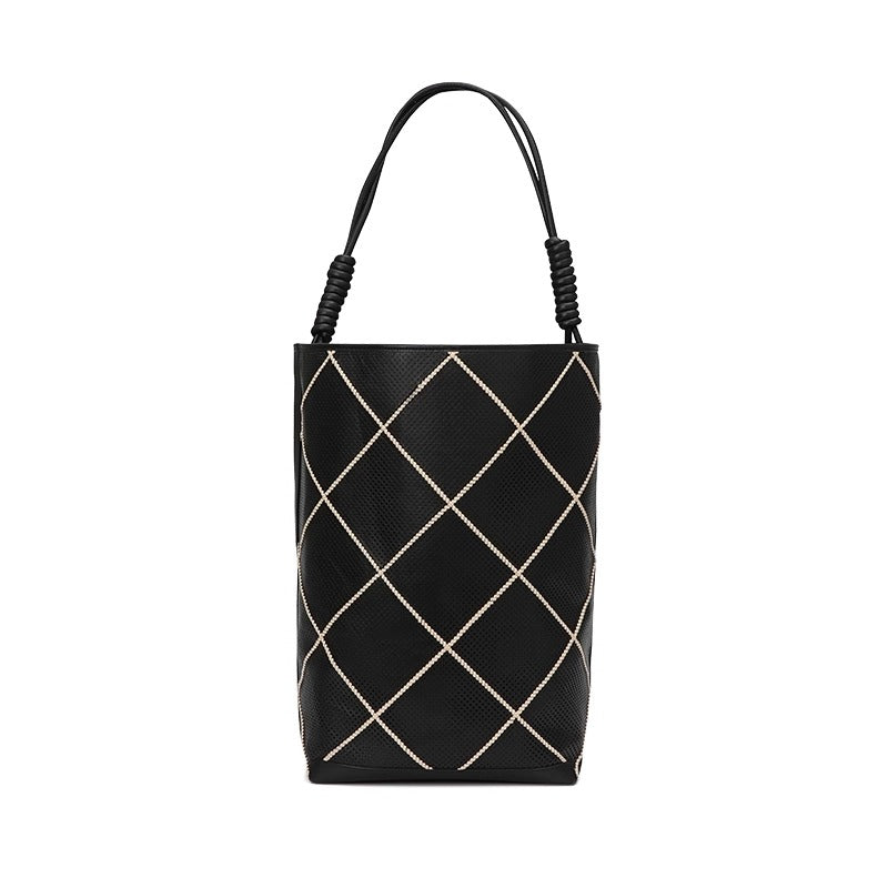 Limited Edition Black & White Woven Bucket Bag