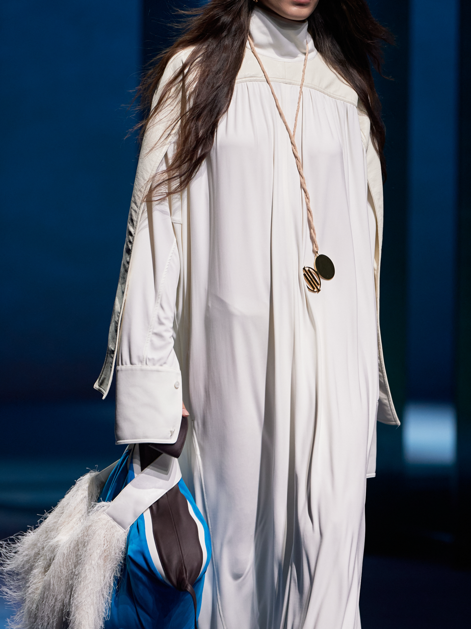 Runway Limited Edition Gold-Plated Hollow Mirror Pendant Long Necklace