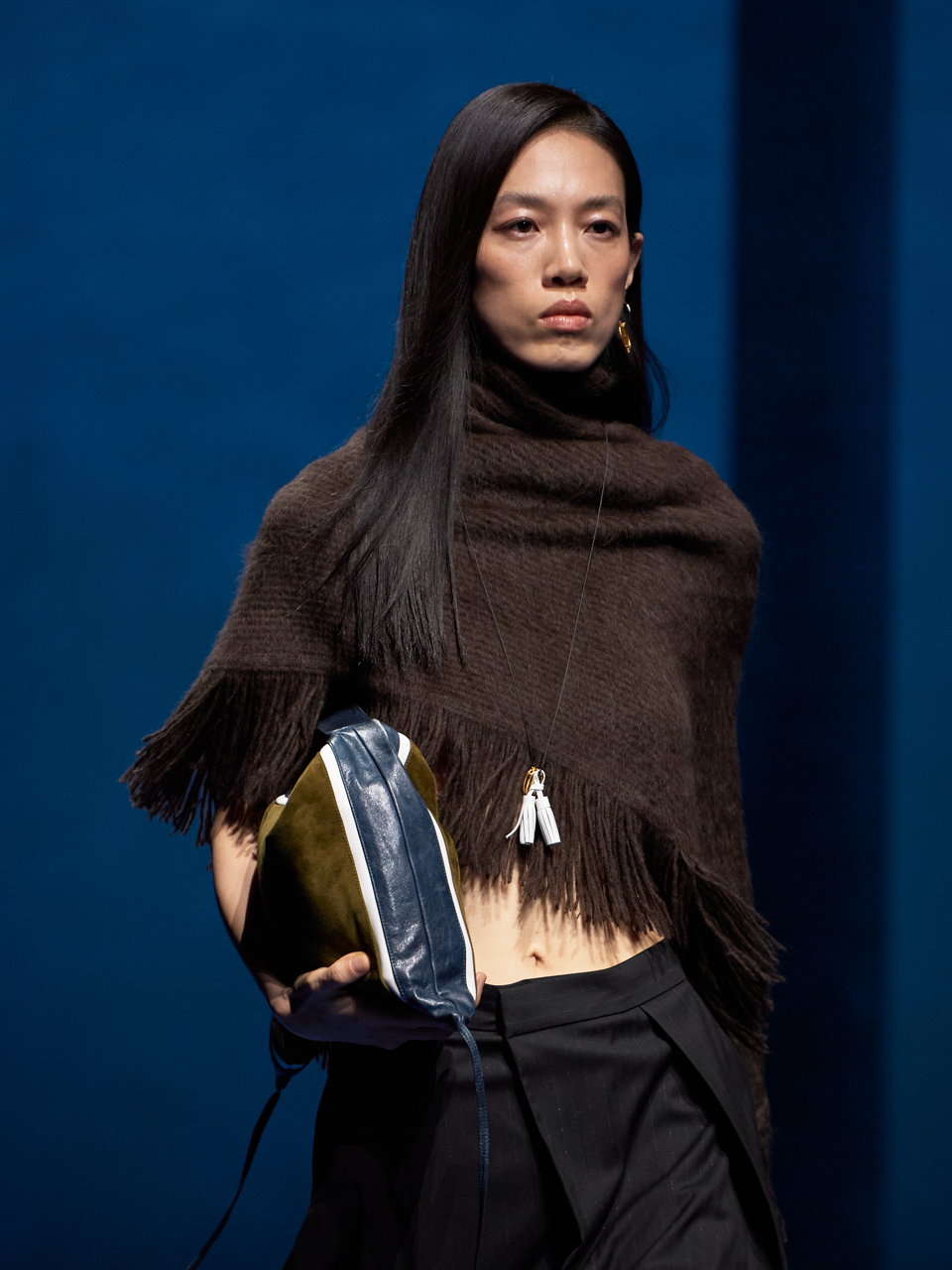 Runway Collection Tibetan Plateau Traceable Yak Down Series Long Fringe Cape Knitted Sweater