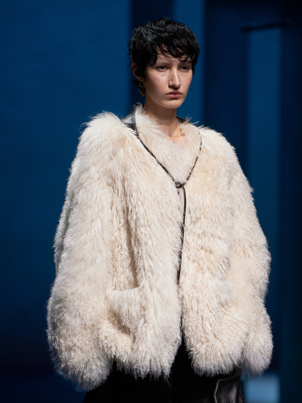 New Zealand Long Wool Lamb Fur Eco-Friendly Undyed Shearling Short Coat