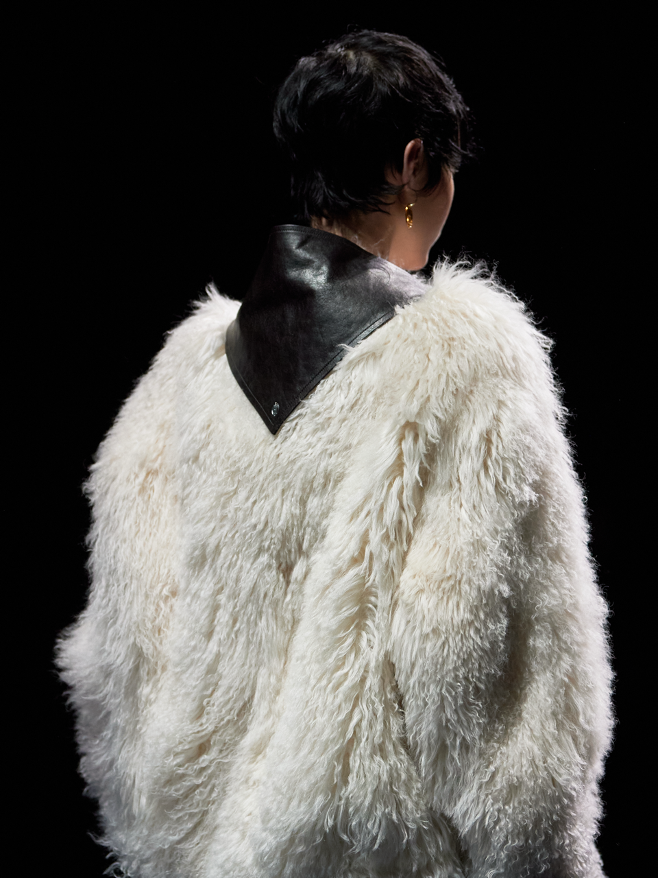 New Zealand Long Wool Lamb Fur Eco-Friendly Undyed Shearling Short Coat