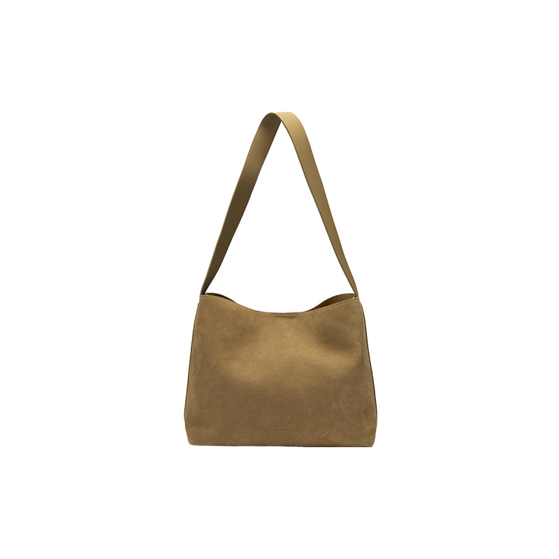 Suede Tote Bag with Detachable Inner Pouch