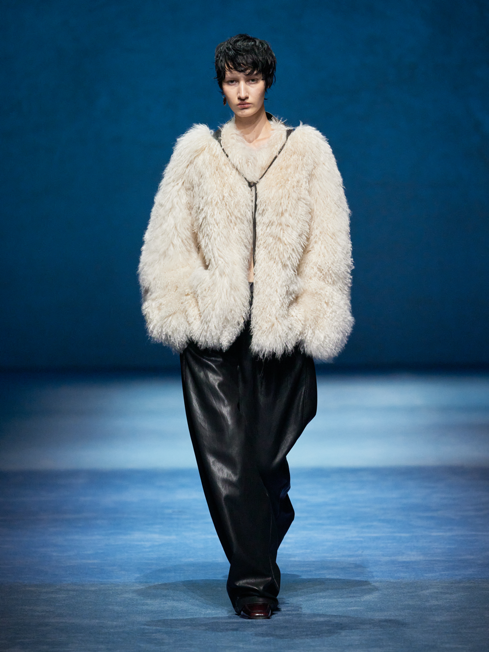 New Zealand Long Wool Lamb Fur Eco-Friendly Undyed Shearling Short Coat