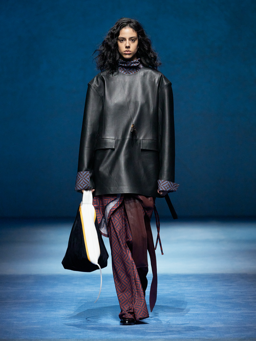 Spanish Lambskin Classic Wide-Shoulder Pullover Oversized Leather